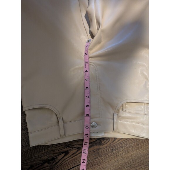 Aritzia Wilfred The Melina Vegan Leather High Rise Straight Pants Blue 4 - Picture 6 of 7